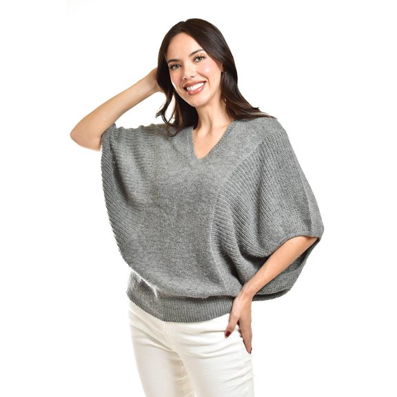 Suéter de punto manga corta Roman Fashion Juvenil Gris M