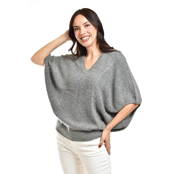 Suéter de punto manga corta Roman Fashion Juvenil Gris M