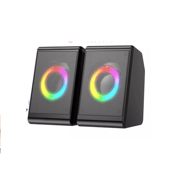 Bocinas Para Pc Computadora Escritorio Altavoz Rgb Subwoofer negro