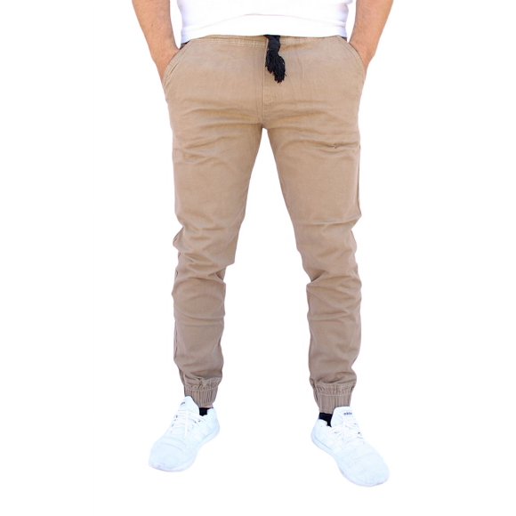 Jogger de gabardina John Silver Corte skinny color caqui