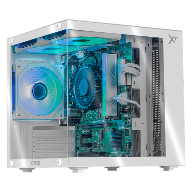 Computadora Escritorio Xtreme PC Gaming Intel Core i3 14100 16GB SSD 500GB WIFI White juegos casuales, trabajo y estudio