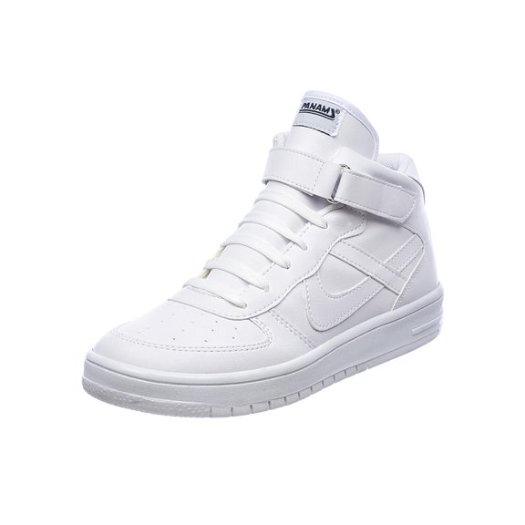 Tenis Panan Hombre Tipo Bota Cómodo Moda Básica Casual Escolar Tipo Piel Blanco 126C1W Panam 126C1W
