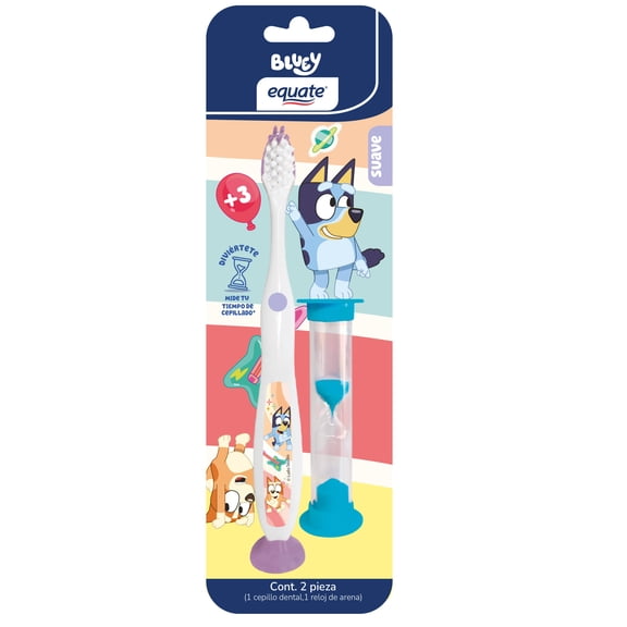 Cepillo dental infantil Bluey reloj arena cerdas suaves personajes niños niñas