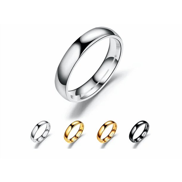 Anillo De Pareja De Titanio Liso De Acero Inoxidable Simple Xtellar plateado