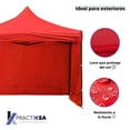 thumbnail image 3 of Carpa 3 x 3 Metros Toldo Lona Impermeable Plegable Para Jardin Color Rojo Practiksa  Carpa con Pared, 3 of 5