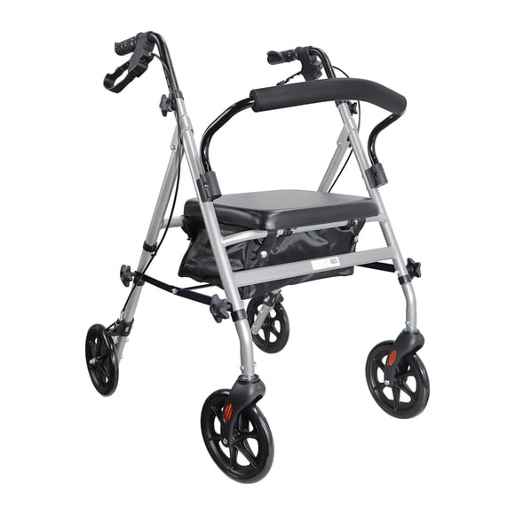 Andadera Plegable De Acero Con Asiento Color Titanio