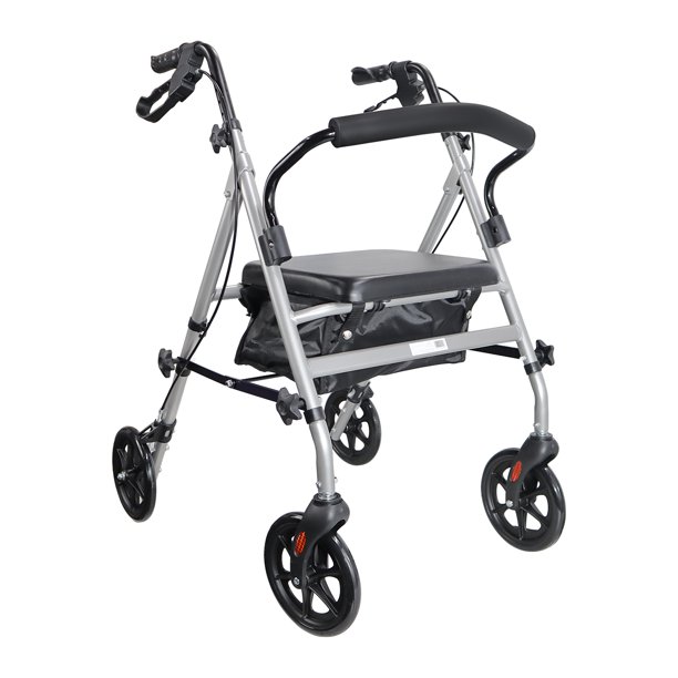Andadera Plegable De Acero Con Asiento Color Titanio