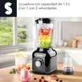 thumbnail image 2 of Licuadora Profesional Moledor 2 En 1 2 Velocidades Vaso 1.5 Litros Signa Color Negro, 2 of 7