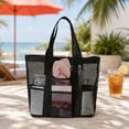 thumbnail image 2 of Bolsa de playa de malla, bolsa plegable, bolsa de ducha portátil a prueba de arena y suciedad, para gimnasio y piscina., 2 of 7