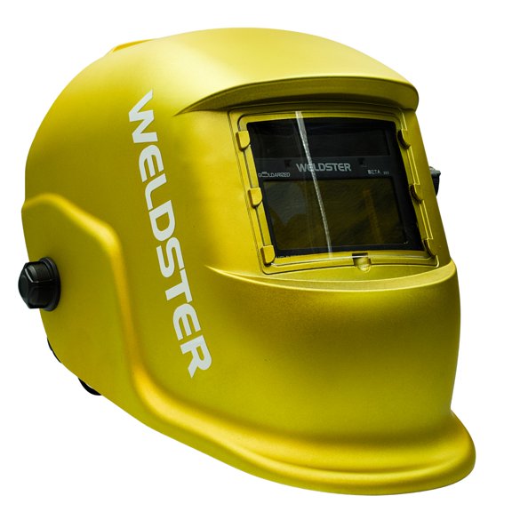 Careta Para Soldar Electrónica Weldster Mad Metal Golden con Filtro Goldarized y Oscurecimiento Automático