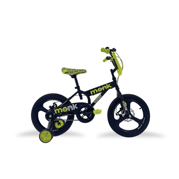 Bicicleta Infantil Monk Bitten Rodada 16 Negro amarillo