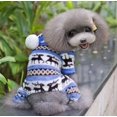 thumbnail image 4 of Suéter cálido para mascotas, suéter de cuello alto para perros con capucha para mascotas, cachorros, gatos, capucha de algodón cálido (azul, talla S), 4 of 5