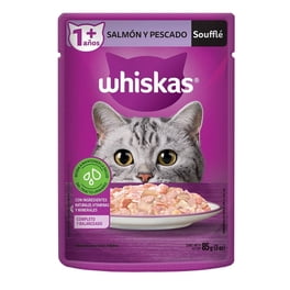 Alimento para Gato Whiskas Adulto Soufflé Salmón y Pescado 85 g