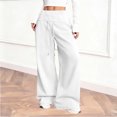 thumbnail image 2 of RKSTN Wide Leg Sweatpants for Women Plus Size High Waist Wide Leg Athletic Jogger Pants Womens Casual Solid Baggy Comfy Drawstring Running Gym Fitness Sport Pant with Pockets, 2 of 9