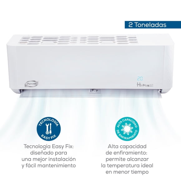 Minisplit Evans 2 Ton Solo Frío 220V 24000 BTU Color Blanco