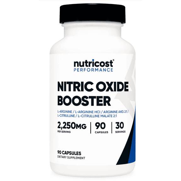 Suplemento Nutricost Óxido Nítrico 90 Caps 750mg Rendimiento Sabor Sin Sabor