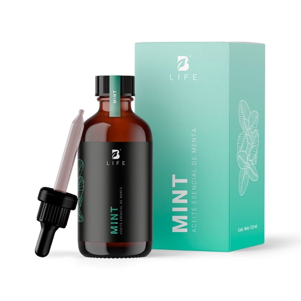 Aceite Esencial De Menta | 120 ml | Ingredientes Puros y Naturales | Mint Essential Oil | B Life.