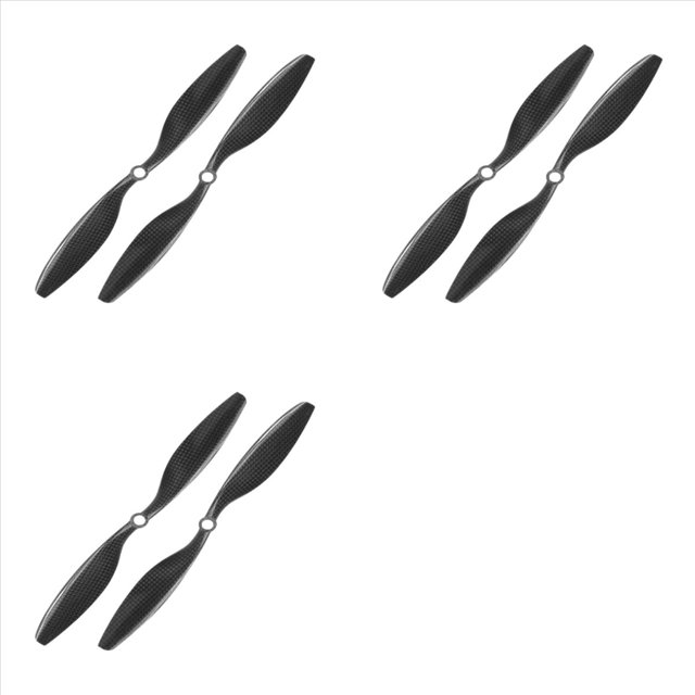 3X Hélice Espiral de Fibra de Carbono 1045 Negra de 10x4,5 Pulgadas, Hélice de Dos Palas Hacia Adelante y Hacia Atrás para Multicóptero