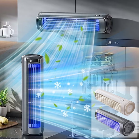 Xihbxyly Ventilador de Torre, Potente Viento y Funcionamiento Silencioso, Batería de Larga Duración, Alimentación Por Usb, Diseño Compacto, para Escritorio de Oficina y Pared, para Uso En Cocina y Do