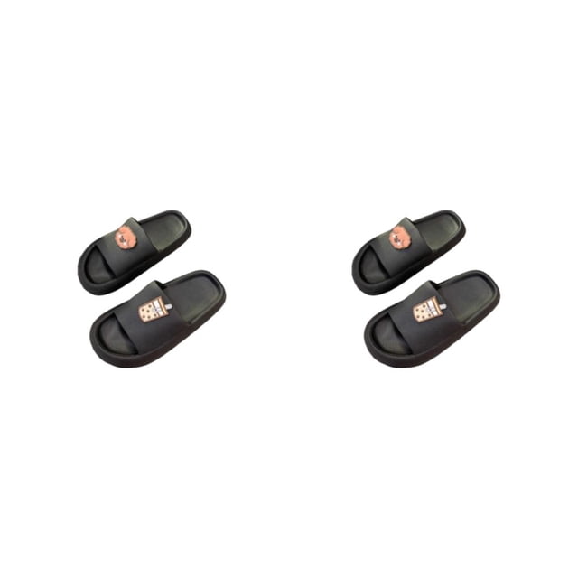 Sonducket Pantuflas de suela gruesa y , cómodas y elegantes, con plataforma y punta abierta, pantuflas para hombre y mujer, zapatillas con punta Negro 44/45.1 2piezas