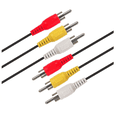 thumbnail image 4 of SatelliteSale 3-Male a 3-Male Video RCA AUDIO AV CABLE CABLE PVC Cordón negro (6 pies), 4 of 5