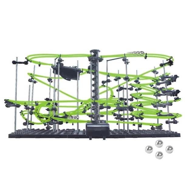 Juguetes de Montaña Rusa MagicRail 4G 488 Pzas 4 Balines Nivel 4 Verde Fosforescente Plástico ABS.