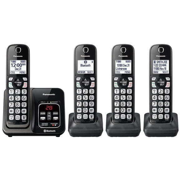 Teléfono inalámbrico Panasonic KX-TGD664M con Bluetooth - Negro x4
