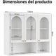 thumbnail image 2 of Alacenas para Cocina Flotante con 3 Puertas Blanco | Gabinete Para Cocina Con Puertas De Armario Transparentes y Estantes De Almacenamiento Abiertos 120x30x80CM, 2 of 9