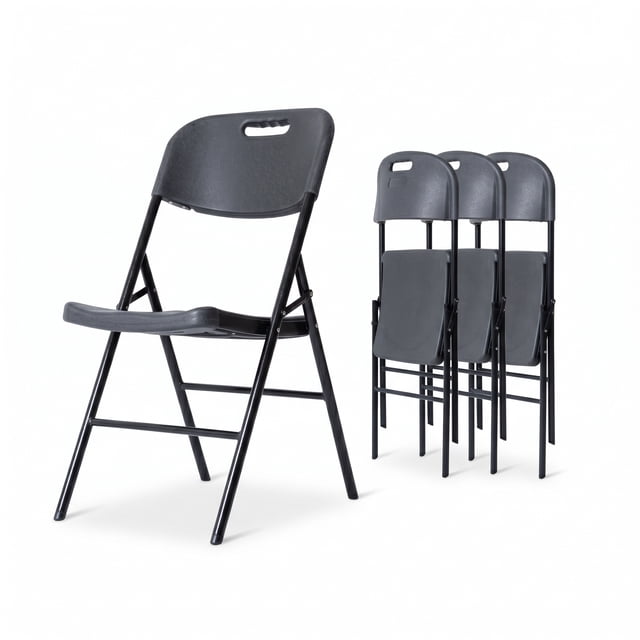 Sillas Plegables Negras Paquete 4 piezas LOOMBER Para Exterior