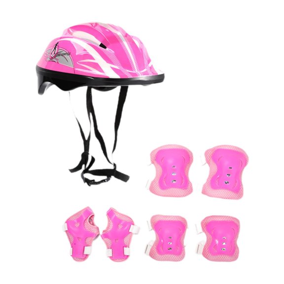 Casco de bicicleta para niños con codos, lindo casco de patineta multifuncional con Rosa