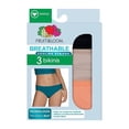 thumbnail image 2 of Bikini Fruit of the Loom para dama, Colección Breathable Cooling Stripes, Multicolor Talla 6, 3 Piezas, 2 of 4