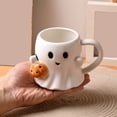 thumbnail image 4 of Taza de Cerámica con Forma de Fantasma de Calabaza de Halloween de 600 Ml | Taza de Café de Halloween con Asa Resistente | Vasos con Forma de Fantasma Festivo | Decoración para Fiestas de Halloween |, 4 of 6