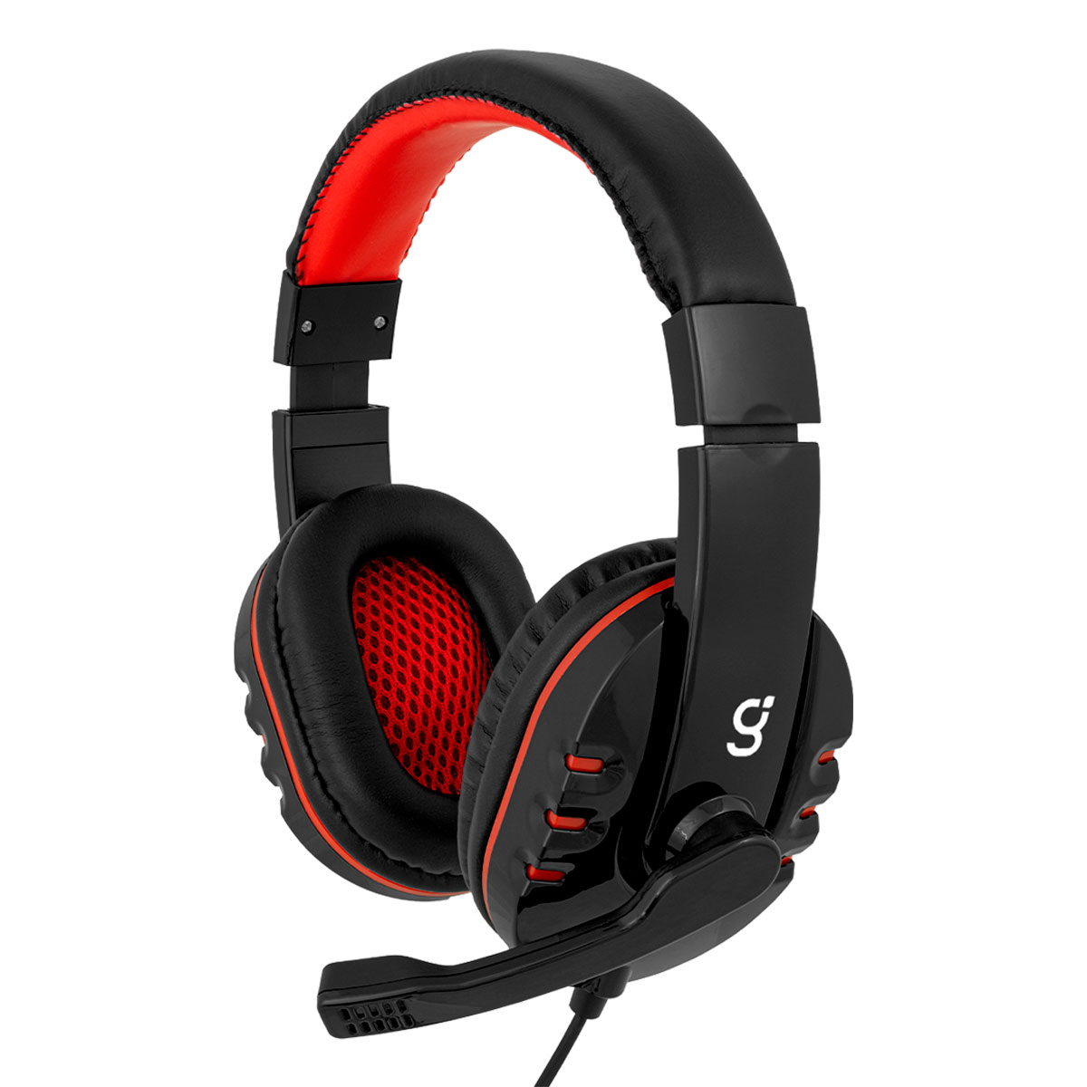 Audífonos Gamer Green Leaf 18-8301 Aislamiento de Ruido Rojo con Negro