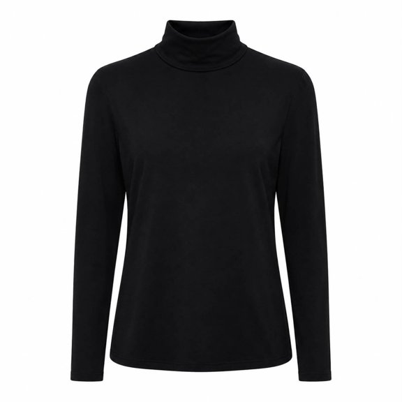 Playera Simply Basic para Mujer, Cuello Ruso Negro Talla G