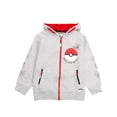 thumbnail image 1 of Sudadera con capucha con cremallera para niños Pokémon, gris, manga larga, 7-8 años, 1 of 5