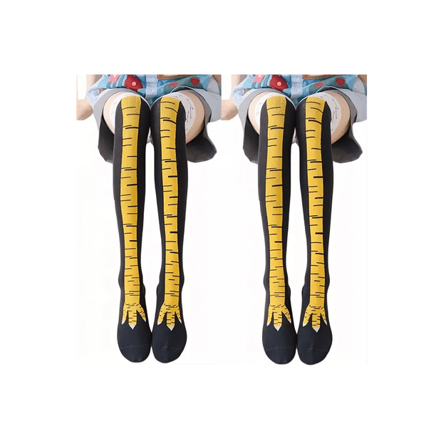 Divertidas Piernas Calcetines Rodilla Calceta Patas De Pollo