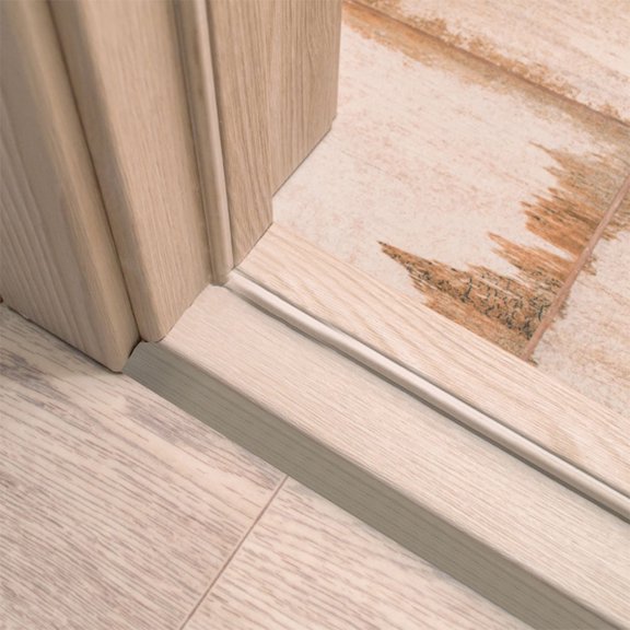 HONMEET Tira De Umbral Autoadhesiva Para Con Acabado Gris Madera Para Puertas