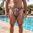 thumbnail image 2 of Wrongduck Shorts de Playa Tropicales Hawaianos para Hombre, Calzoncillos de Cuerpo Peludo 3D con Gráfico, Trajes de Baño, Divertidos Calzoncillos Falsos con Estampado de Leopardo 3D Shorts de Playa, 2 of 5