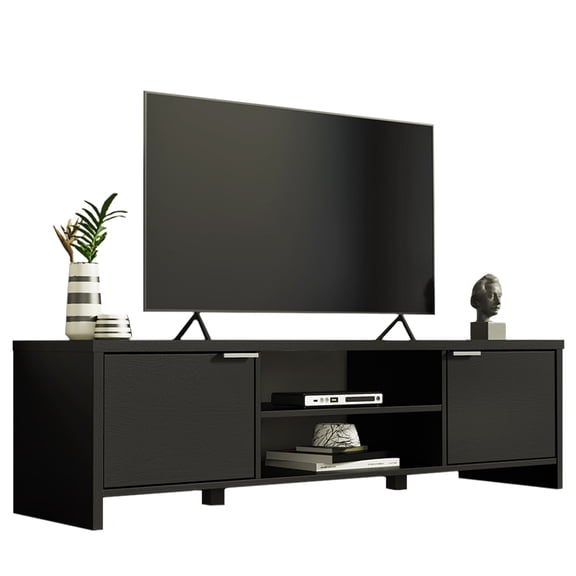 Mueble Mesa Para Tv Rack Madesa 2 Puertas Hasta 65 Negro 1