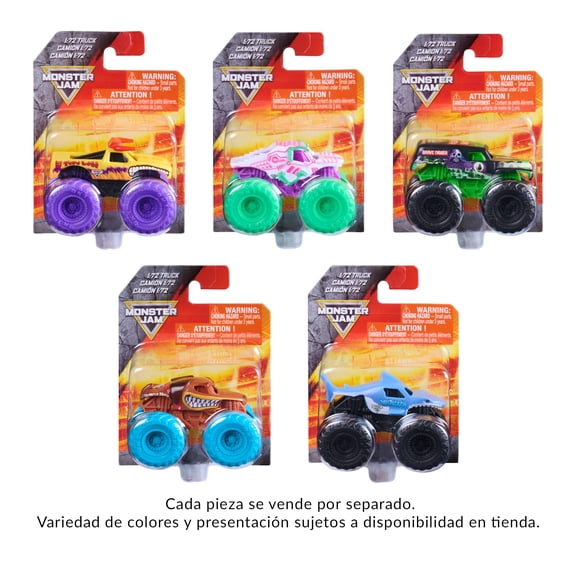 Vehículo de Juguete 1:72 Monster Jam Diecast Varios Modelos 1 Pieza