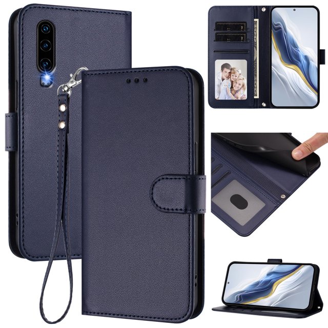 Funda Cartera GANGXUN para Huawei P30 – Cierre Magnético, Protección RFID, Correa Desmontable, Compatible con Carga Inalámbrica