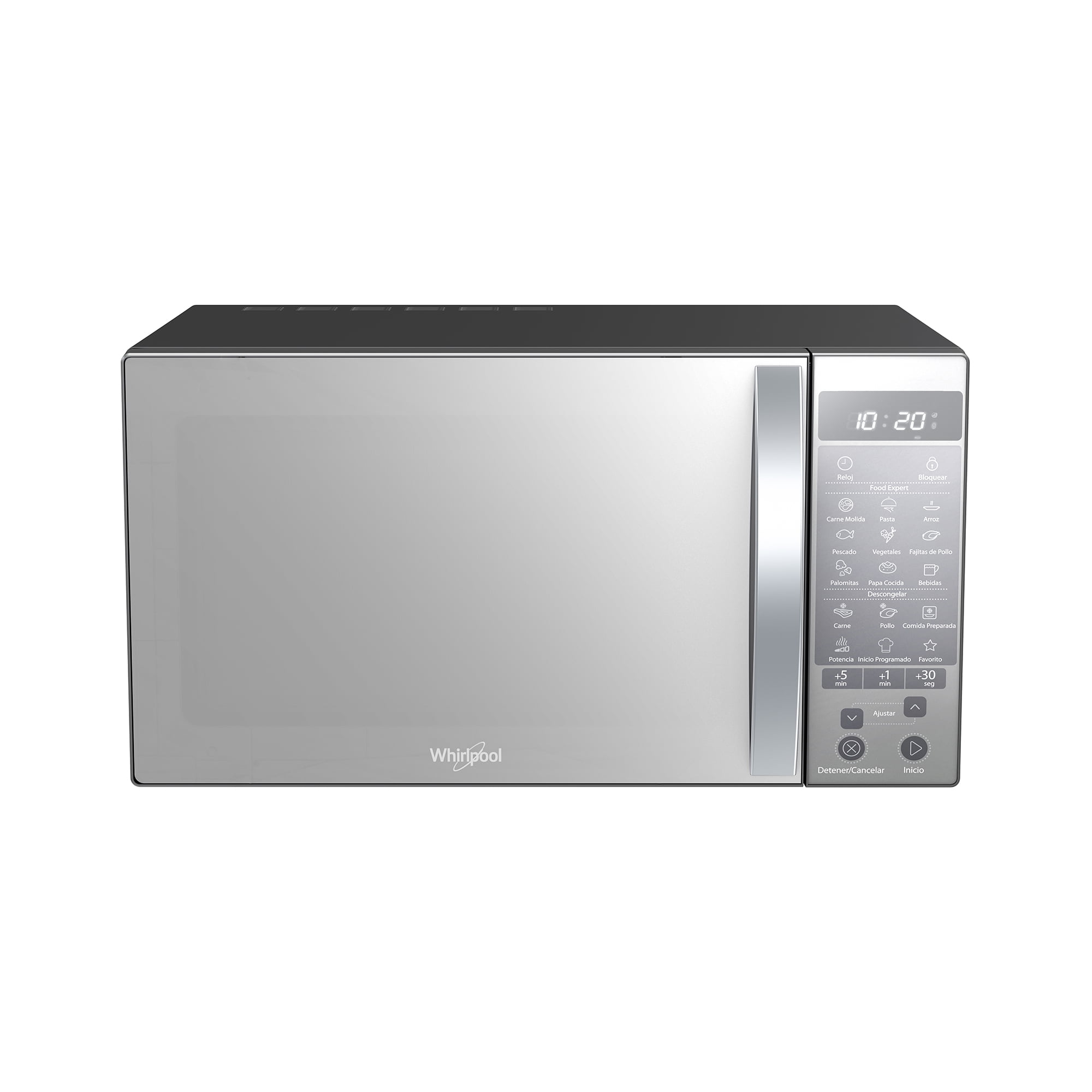 Horno de Microondas Whirlpool NA 1.1 Pies Frente Espejo WM1211B Silver