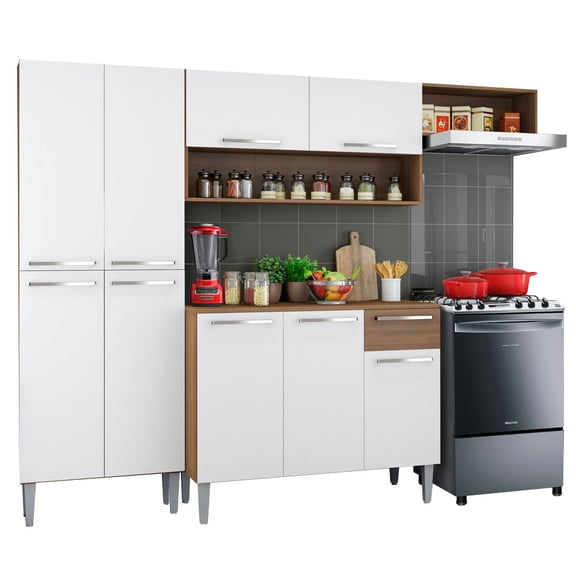 Cocina Integral Marrón/Blanco Emilly Top MADESA