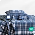 thumbnail image 4 of Juego de Sábanas de Lujo de Franela 100 % Algodón Bare Home Cuadros Stirling Azul/blanco Tamaño Twin-XL 3 Piezas Bolsillo Profundo, 4 of 7