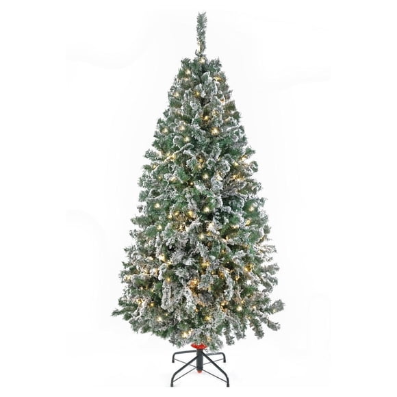 Árbol de Navidad Naviplastic Vermont color Verde nevado de 190 cm con 260 luces led cálidas