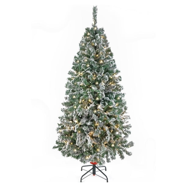 Árbol de Navidad Naviplastic Vermont color Verde nevado de 190 cm con 260 luces led cálidas