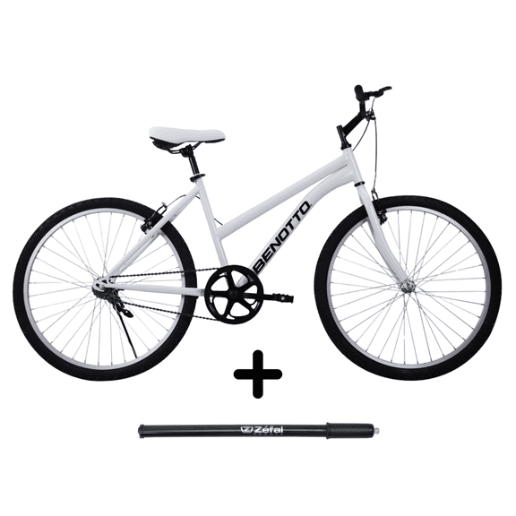 Combo Bicicleta BENOTTO PMO R26 D 1V Blanco con Bomba de Aire