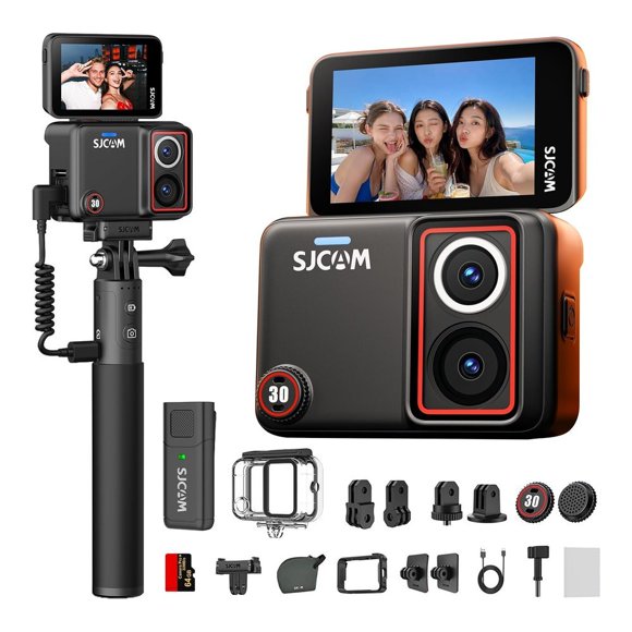 SJCAM Cámara de Acción SJ30 Doble Lente Subacuática, Negro