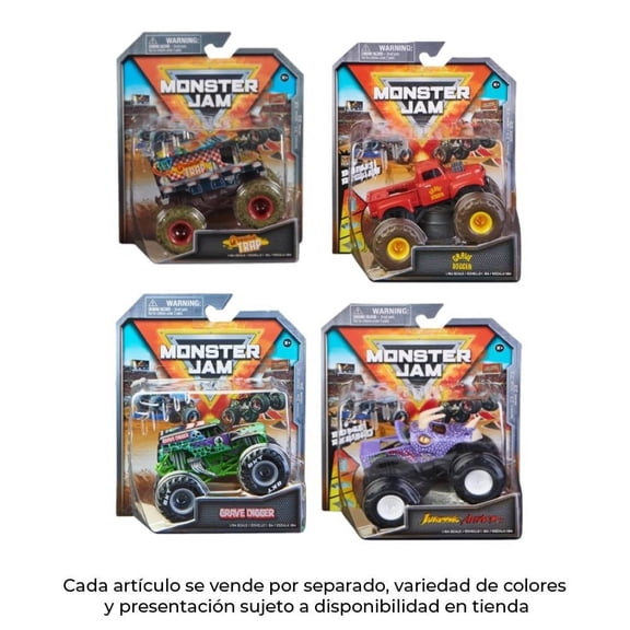 Vehículo de Juguete Monster Jam Carro Grave Digger Varios Modelos 1 pza