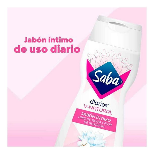 Imagen 2 de Jabón íntimo Saba Diarios v-natural lirio de agua y flor de algodón 200 ml